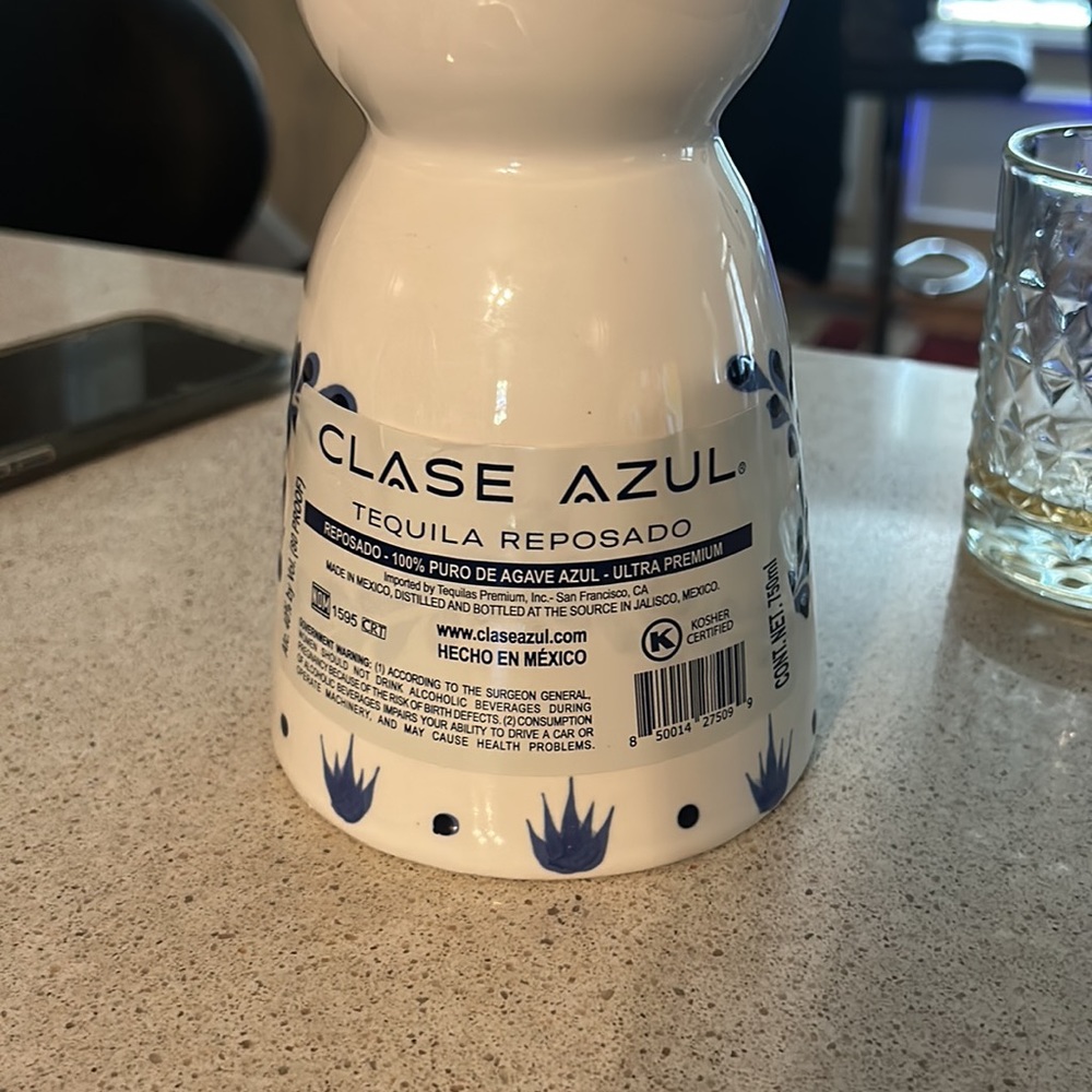 White empty Clase Azul Tequila Bottle - Picture 2 of 4